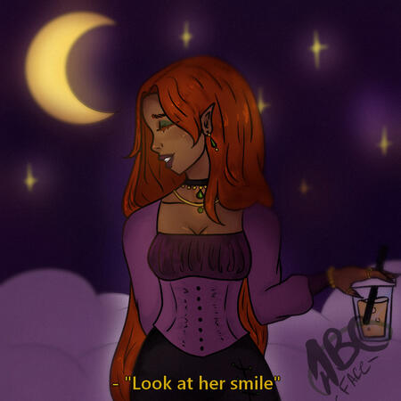 Mellow C.- "She's beautiful...just look at her smile." A girl in the shadows that shines ever so brightly with whoever she encounters.
